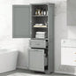Tall Bathroom Storage Cabinet, Freestanding Storage Cabinet with Two Different Size Drawers and Adjustable Shelf, MDF Board with Painted, Black Old Sku: WF312730AAB
