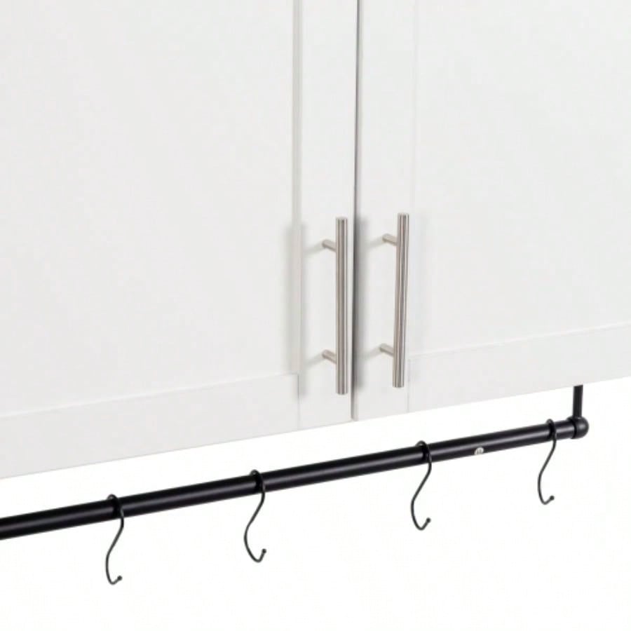 Bathroom Wall Cabinet with Adjustable Shelf, Towel Bar, 5 Hooks, Over Toilet Storage Cabinet Bathroom, Kitchen, White