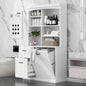 Bathroom Storage Cabinet with Tilt - Out Hamper, 70.9 Tall Standing Organizer with Drawers Adjustable Shelves, MDF Linen Tower with Steel Handles, White