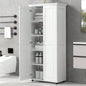 Storage Cabinet with Two Doors Bathroom, Office, Adjustable Shelf, MDF Board, White
