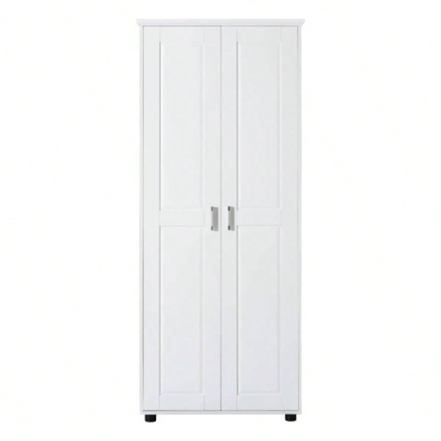 Storage Cabinet with Two Doors Bathroom, Office, Adjustable Shelf, MDF Board, White