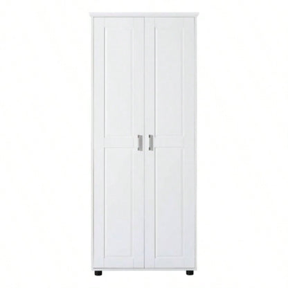 Storage Cabinet with Two Doors Bathroom, Office, Adjustable Shelf, MDF Board, White