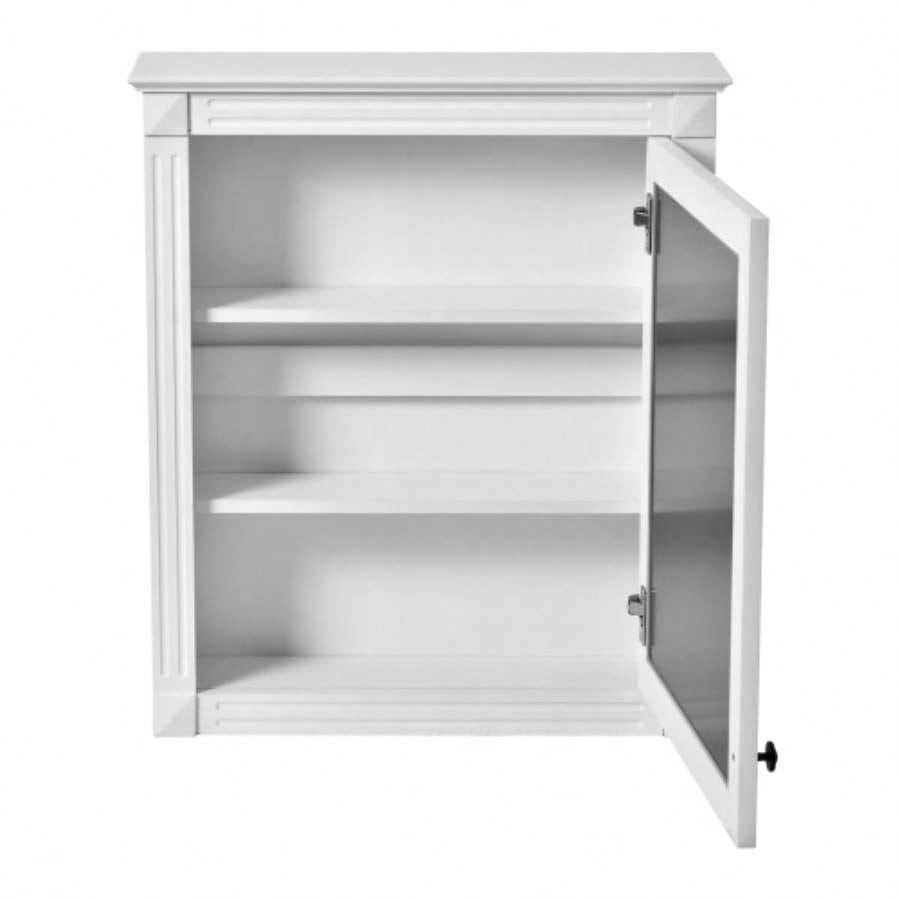 24x 27 Wall Mounted Bathroom Storage Cabinet with Mirror, Medicine Cabinet with Height Adjustable Shelf, Over Toilet Space Saver Cabinet