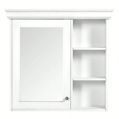 30x 28 Bathroom Medicine Cabinet with Mirror, Wall Mounted Mirror Cabinet with Storage Organizer, Over Toilet Storage White Storage Cabinet Bathroom