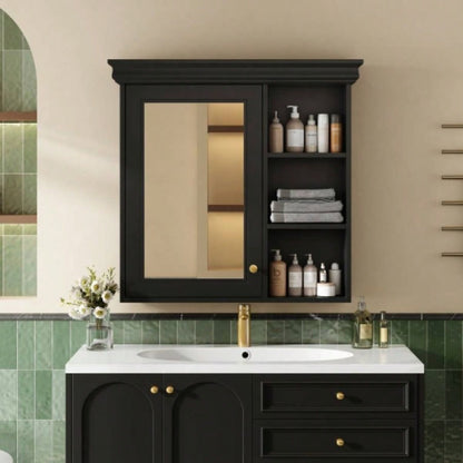 30x 28 Bathroom Medicine Cabinet with Mirror, Wall Mounted Mirror Cabinet with Storage Organizer, Over Toilet Storage White Storage Cabinet Bathroom