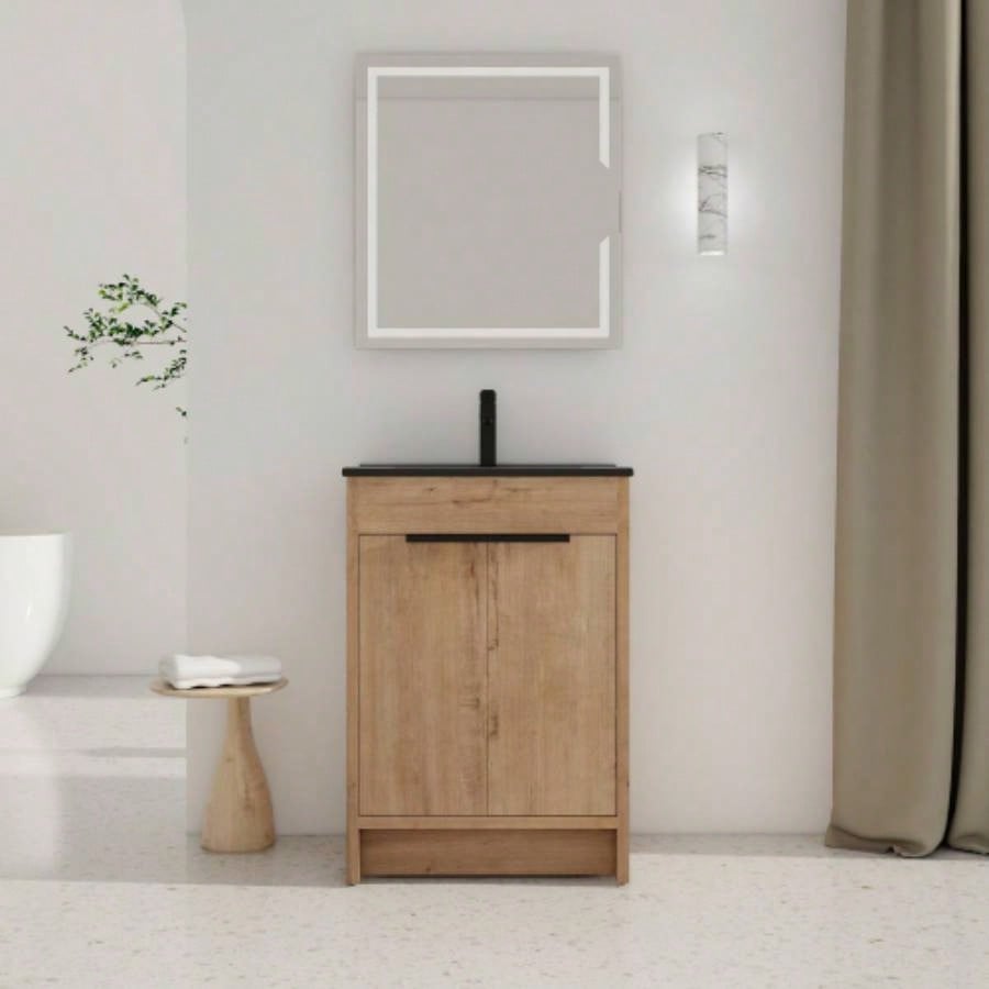 30 Freestanding Bathroom Vanity with White Ceramic Sink 2 Soft - Close Cabinet Doors KD - PACKING, BVB02430IMO - BL9075B