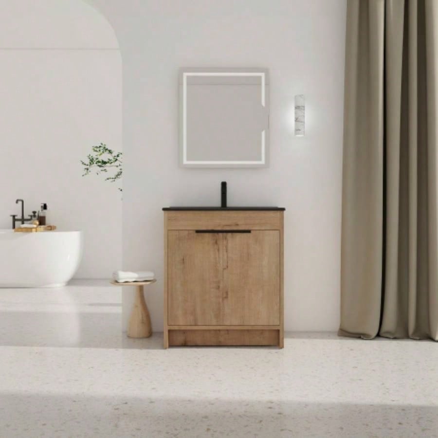 30 Freestanding Bathroom Vanity with White Ceramic Sink 2 Soft - Close Cabinet Doors KD - PACKING, BVB02430IMO - BL9075B
