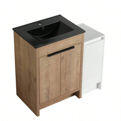 30 Freestanding Bathroom Vanity with White Ceramic Sink 2 Soft - Close Cabinet Doors KD - PACKING, BVB02430IMO - BL9075B