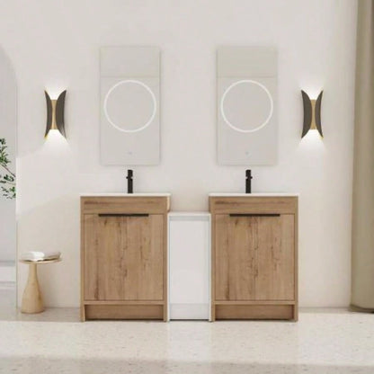 30 Freestanding Bathroom Vanity with White Ceramic Sink 2 Soft - Close Cabinet Doors KD - PACKING, BVB02430IMO - BL9075B
