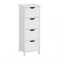 White Bathroom Storage Cabinet, Freestanding Cabinet with Drawers