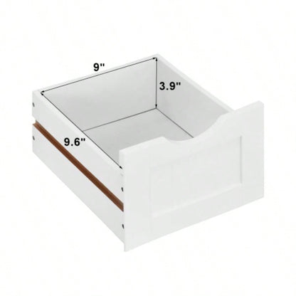 White Bathroom Storage Cabinet, Freestanding Cabinet with Drawers