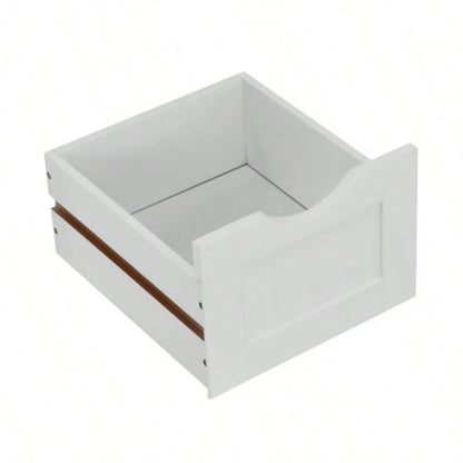 White Bathroom Storage Cabinet, Freestanding Cabinet with Drawers