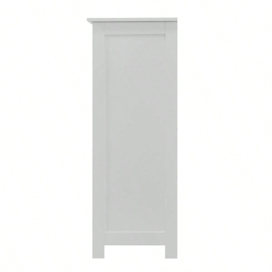 White Bathroom Storage Cabinet, Freestanding Cabinet with Drawers