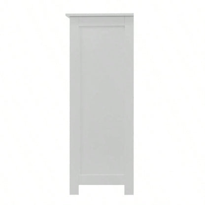 White Bathroom Storage Cabinet, Freestanding Cabinet with Drawers