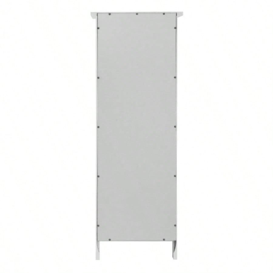 White Bathroom Storage Cabinet, Freestanding Cabinet with Drawers