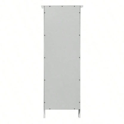 White Bathroom Storage Cabinet, Freestanding Cabinet with Drawers
