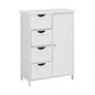 White Bathroom Storage Cabinet, Freestanding Cabinet with Drawers