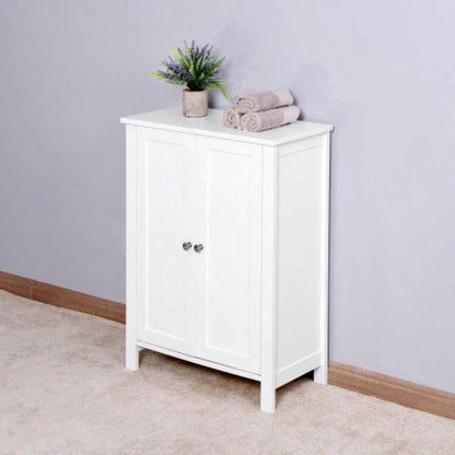 White Bathroom Storage Cabinet, Freestanding Cabinet with Drawers