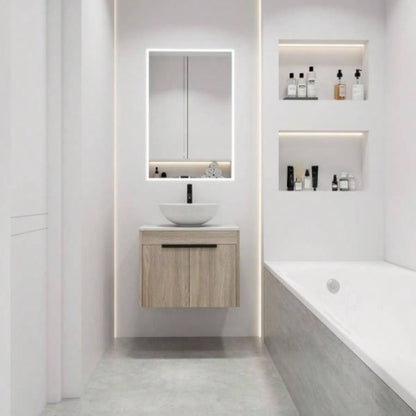 30 Modern Design Float Bathroom Vanity With Ceramic Basin Set, Wall Mounted White Oak Vanity With Soft Close Door, KD - Packing, KD - Packing, 2 Pieces ParcelTOP - BAB400MOWH