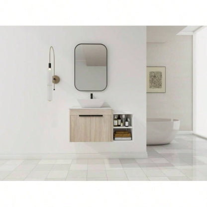 30 Modern Design Float Bathroom Vanity With Ceramic Basin Set, Wall Mounted White Oak Vanity With Soft Close Door, KD - Packing, KD - Packing, 2 Pieces ParcelTOP - BAB400MOWH