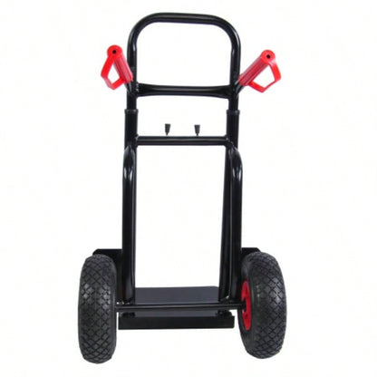 Heavy duty manual truck with double handles 330 lb steel trolley moving heavy platform truck with 10 rubber wheels moving/warehouse/garden/grocery
