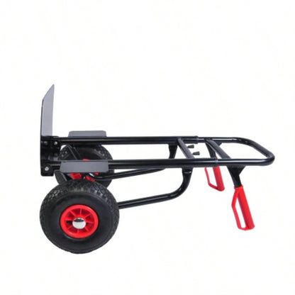 Heavy duty manual truck with double handles 330 lb steel trolley moving heavy platform truck with 10 rubber wheels moving/warehouse/garden/grocery