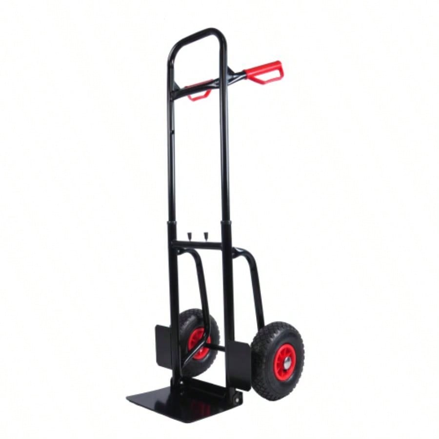 Heavy duty manual truck with double handles 330 lb steel trolley moving heavy platform truck with 10 rubber wheels moving/warehouse/garden/grocery