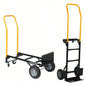 Heavy duty manual truck with double handles 330 lb steel trolley moving heavy platform truck with 10 rubber wheels moving/warehouse/garden/grocery