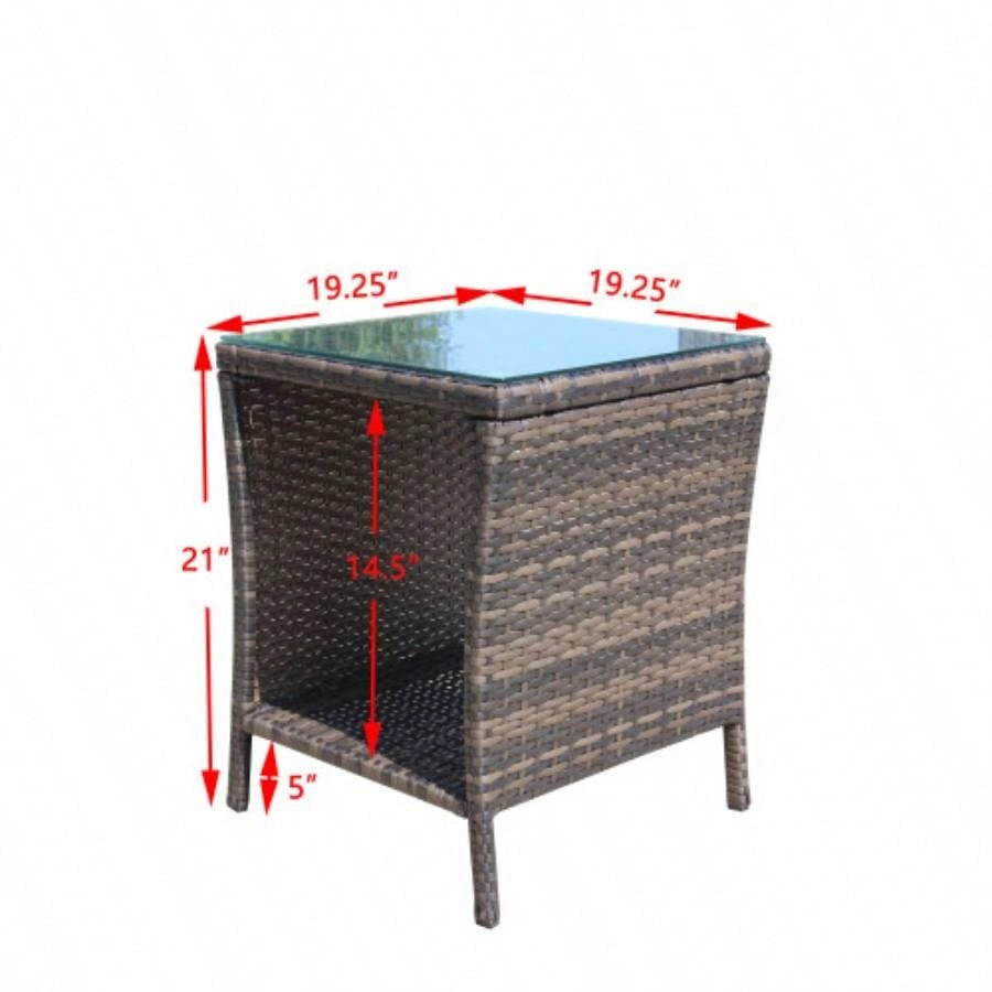 Outdoor patio Furniture 1 Coffee Table with tempered glass