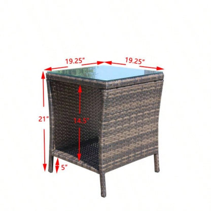 Outdoor patio Furniture 1 Coffee Table with tempered glass