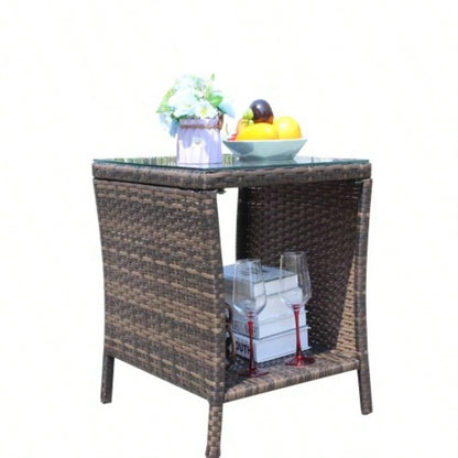 Outdoor patio Furniture 1 Coffee Table with tempered glass