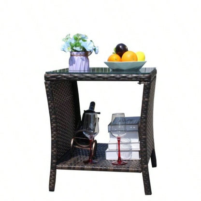 Outdoor patio Furniture 1 Coffee Table with tempered glass