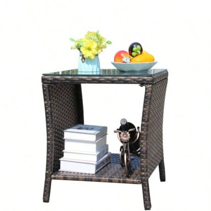 Outdoor patio Furniture 1 Coffee Table with tempered glass