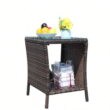 Outdoor patio Furniture 1 Coffee Table with tempered glass