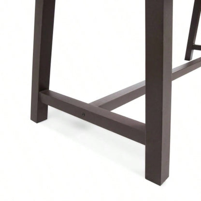 Carlie Outdoor Sandblast Finished Dining Table with Rustic Metal Finished Iron