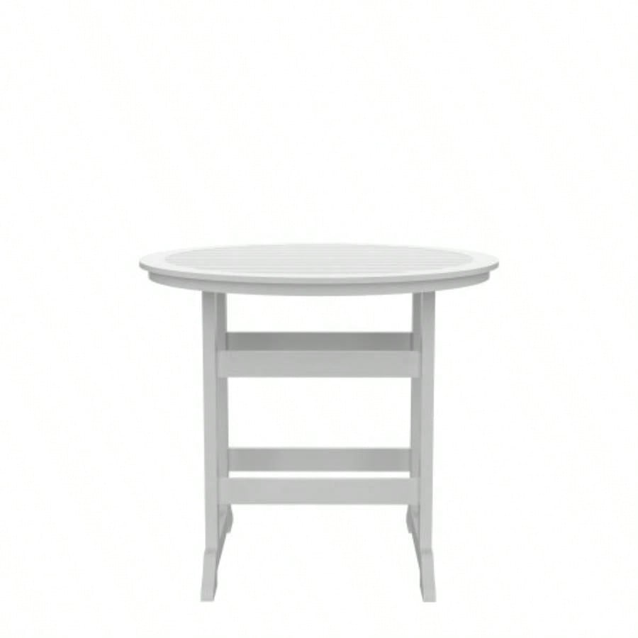 HDPE Bar Table, Dining Table, Patio Bar Set, Counter Height Table Outdoor White+ Gray