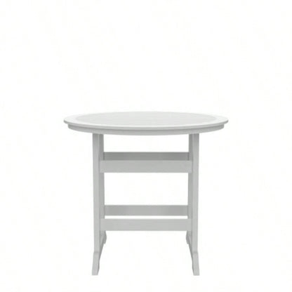 HDPE Bar Table, Dining Table, Patio Bar Set, Counter Height Table Outdoor White+ Gray