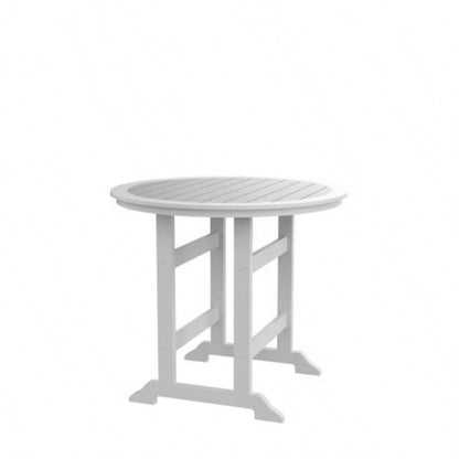 HDPE Bar Table, Dining Table, Patio Bar Set, Counter Height Table Outdoor White+ Gray