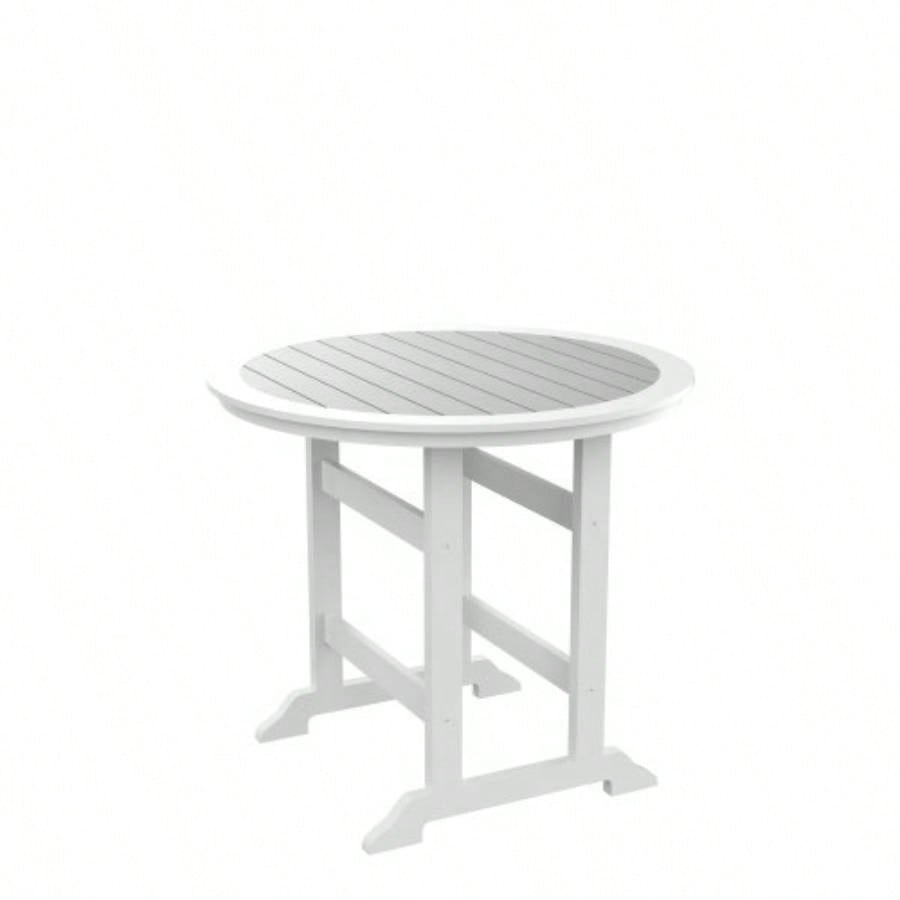 HDPE Bar Table, Dining Table, Patio Bar Set, Counter Height Table Outdoor White+ Gray