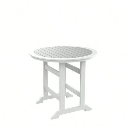 HDPE Bar Table, Dining Table, Patio Bar Set, Counter Height Table Outdoor White+ Gray