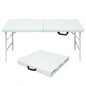 4ft Portable Folding Table IndoorOutdoor Maximum Weight 135KG Foldable Table Camping White
