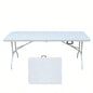 4ft Portable Folding Table IndoorOutdoor Maximum Weight 135KG Foldable Table Camping White