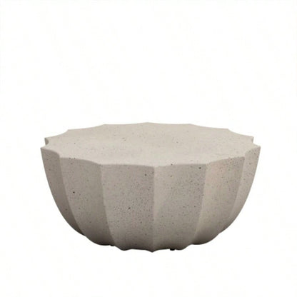 35.43 Modern Outdoor and Indoor Waterproof Coffee Table, Durable MgO Cement Design, Suitable Terraces, Gardens, Backyards and Living Rooms White