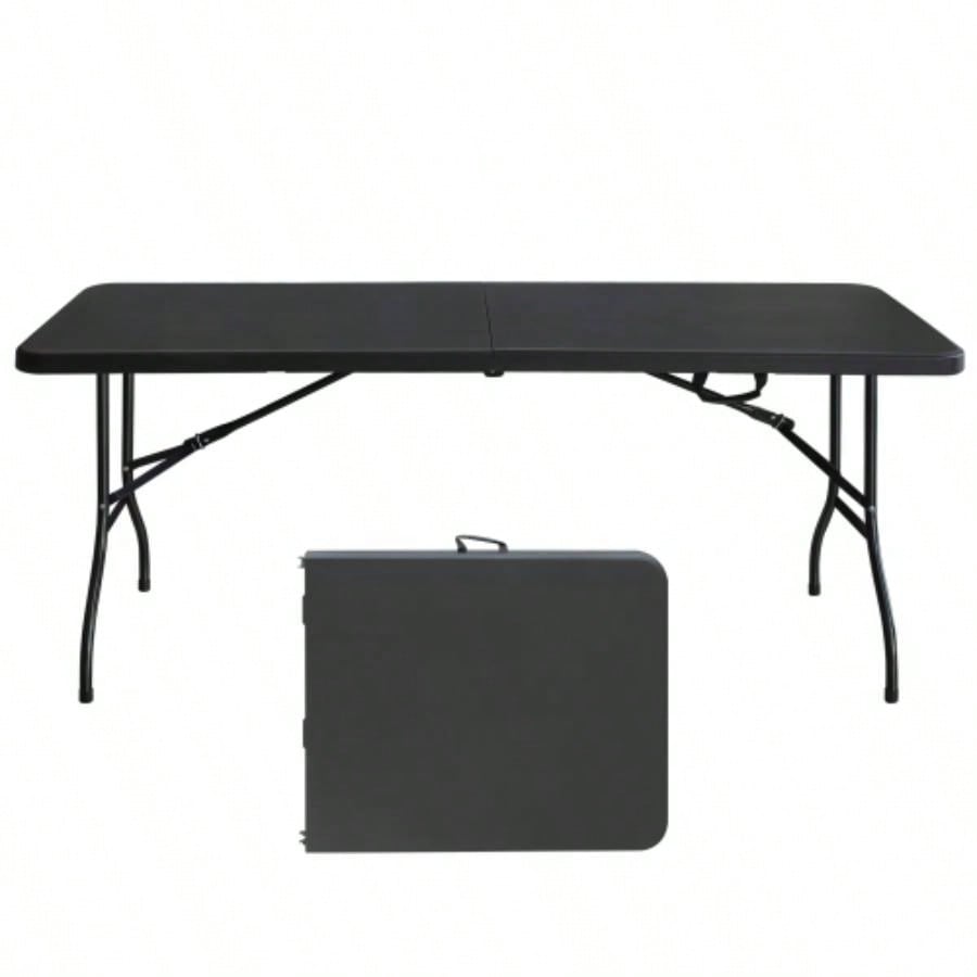 4ft Portable Folding Table IndoorOutdoor Maximum Weight 135KG Foldable Table Camping White