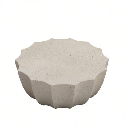 35.43 Modern Outdoor and Indoor Waterproof Coffee Table, Durable MgO Cement Design, Suitable Terraces, Gardens, Backyards and Living Rooms White