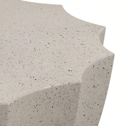 35.43 Modern Outdoor and Indoor Waterproof Coffee Table, Durable MgO Cement Design, Suitable Terraces, Gardens, Backyards and Living Rooms White