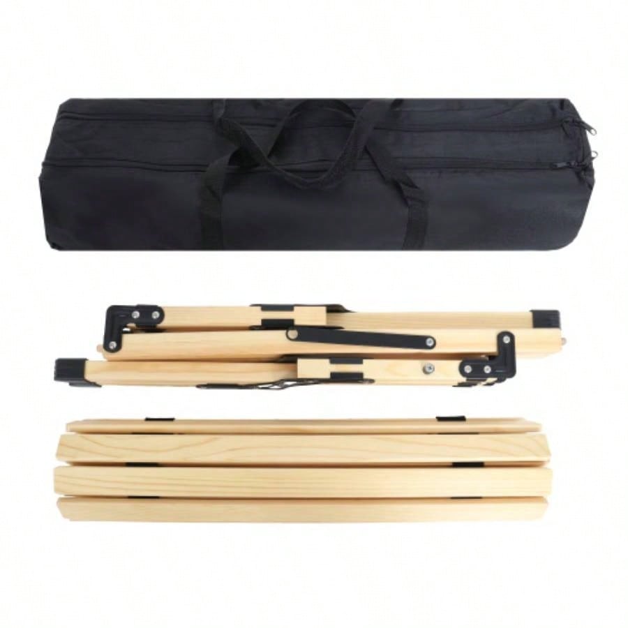 Portable Foldable Outdoor Picnic Table - Natural Beech Wood Camping Table with X - Frame Design - Small Sizes