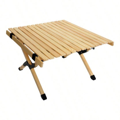 Portable Foldable Outdoor Picnic Table - Natural Beech Wood Camping Table with X - Frame Design - Small Sizes