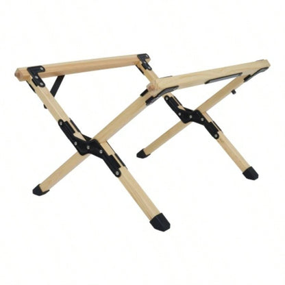 Portable Foldable Outdoor Picnic Table - Natural Beech Wood Camping Table with X - Frame Design - Small Sizes
