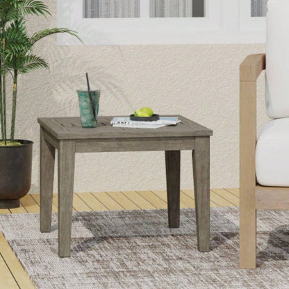 Hampton Outdoor Acacia Wood Side Table, 20x 20 Dx 15.75 H,